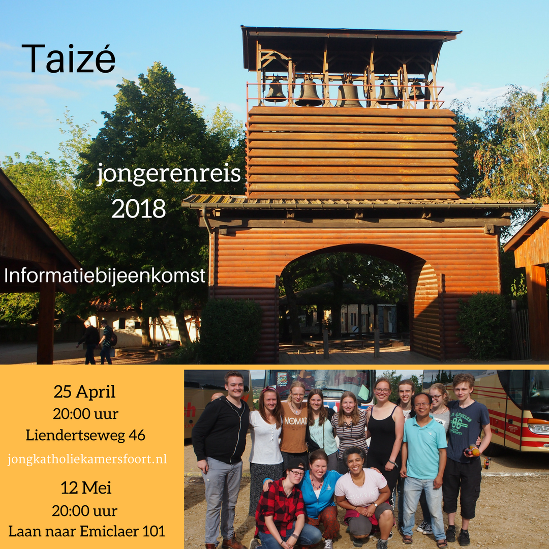 Voor jongeren tussen 15-30 jaar zijn er 2 informatiebijeenkomsten over de reis naar Taizé van 14-22 juli 2018