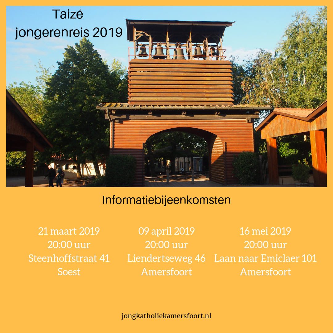 Uitnodiging voor de informatiebijeenkomst over de Taizé jongerenreis 2019
