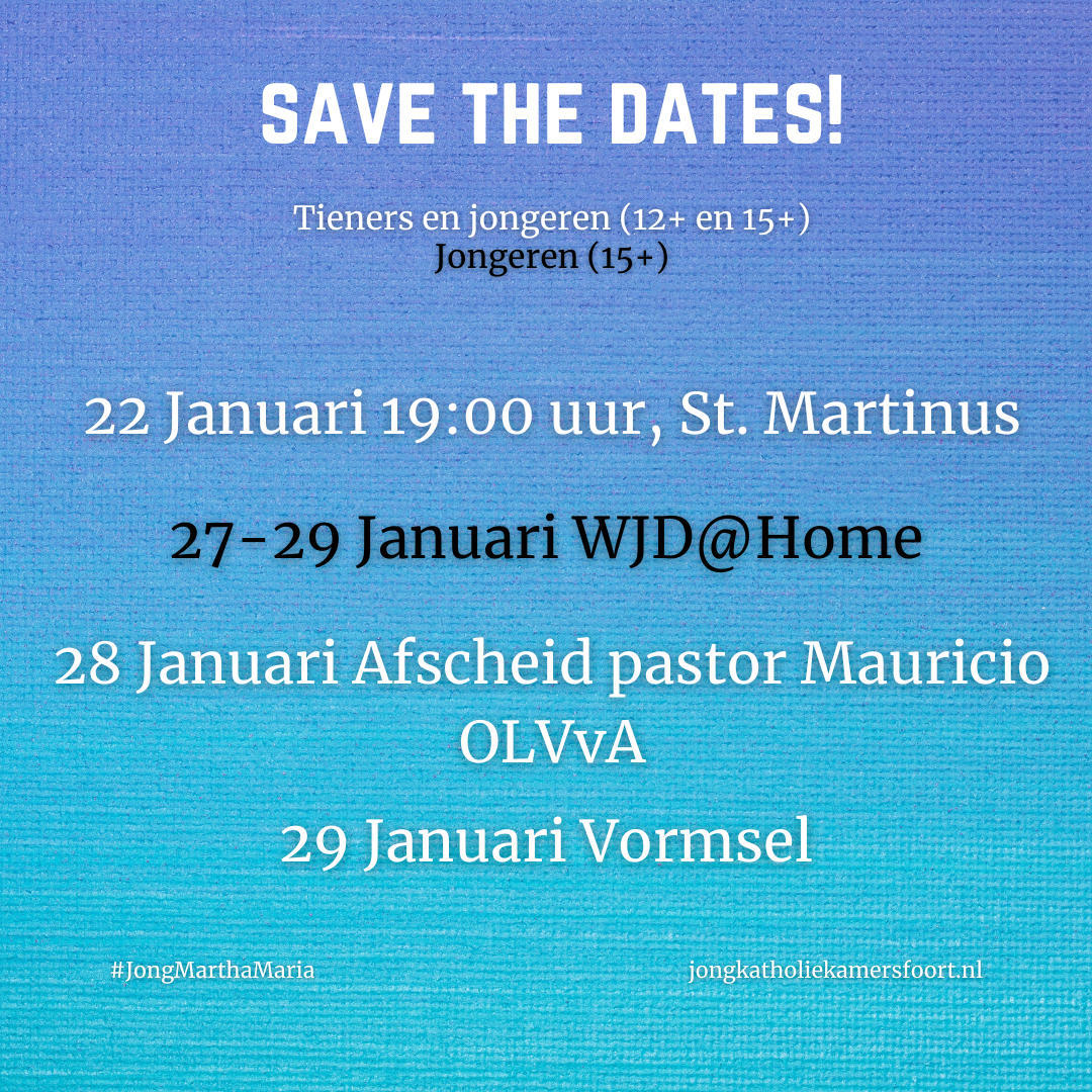 Januari 2023 Save the dates!